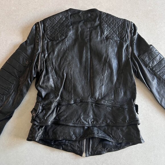Karen Millen Quilted Panel Leather Jacket ASO Clary Fray - Picture 8 of 11